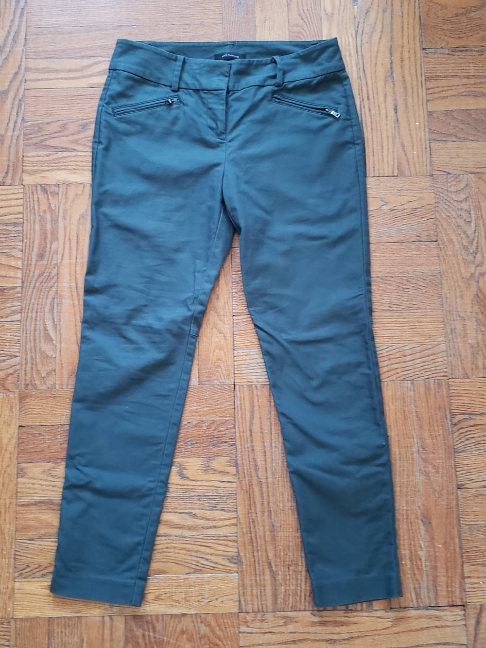 Ann Taylor Olive Green Skinny Ponte Ankle Pants Size 4
